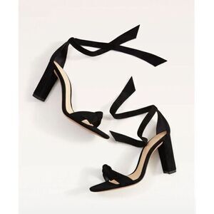 Alexandre Birman Womens Clarita Block 90 Suede Sandals Black Size 41